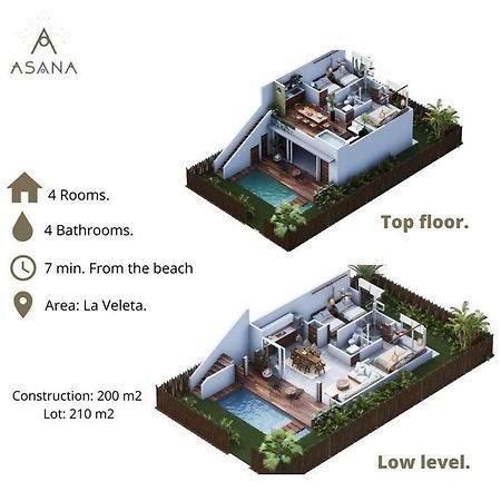 ¡New Villa 4Br With Priv Jacuzzi! Tulum Bagian luar foto